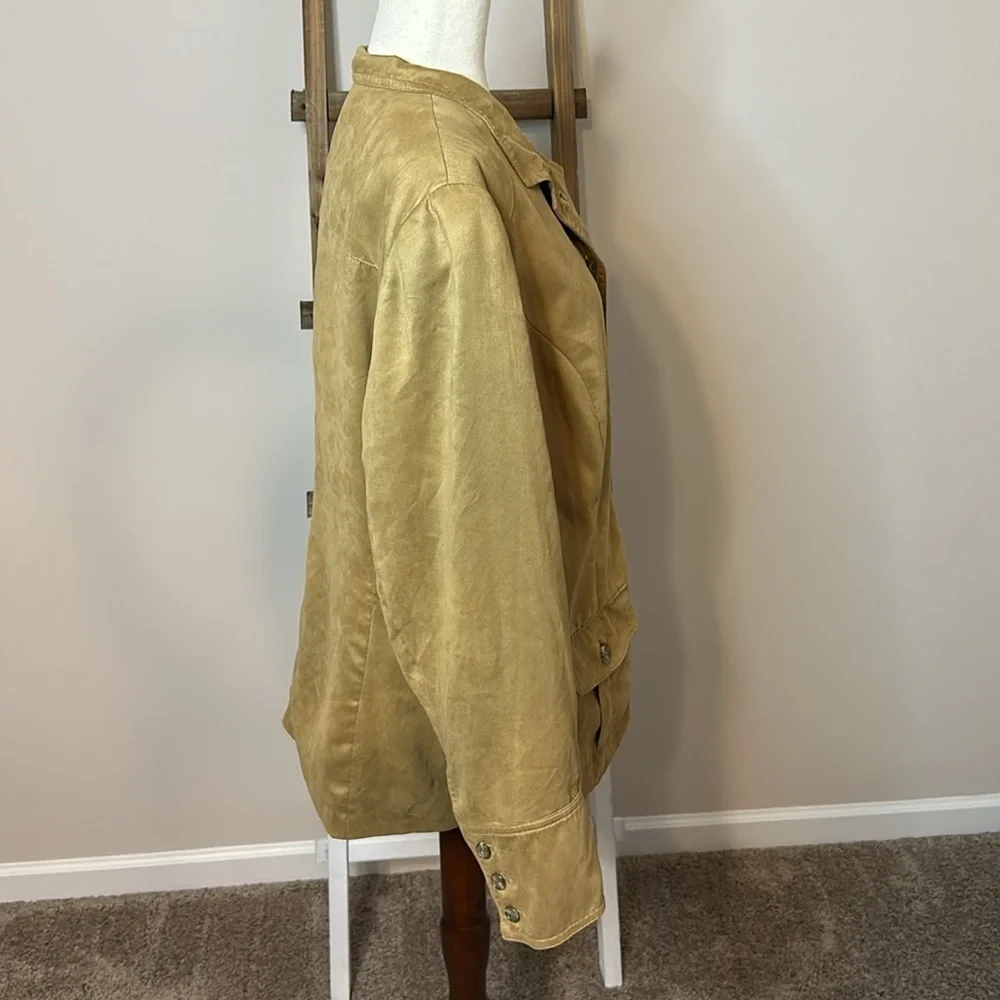 Coldwater Creek Button Up Jacket with Pockets Suede Like Material Size 20 - Picture 11 of 17